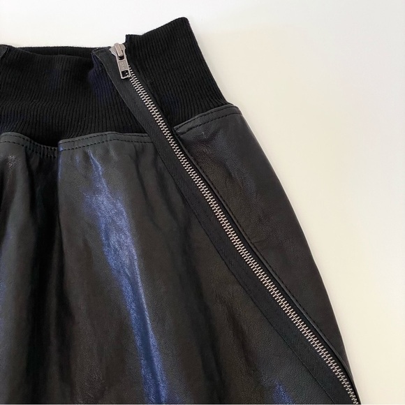 Theory Lamb Leather Mini Skirt Black XS - Picture 4 of 10